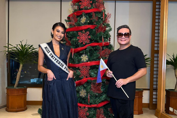 Miss Universe Philippines Michelle Dee (left) with the national pageant’s creative director Jonas Gaffud. Image: Instagram/@jonasempire.ph