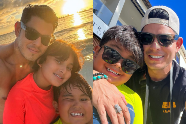 Richard Gutierrez with his kids Zion and Kai. Images: Instagram/@richardgutz