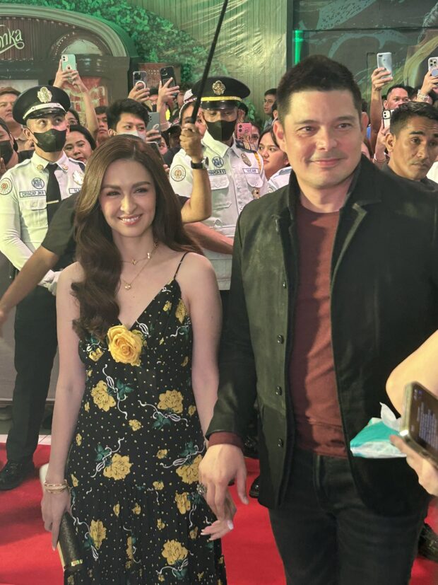 Marian Rivera and Dingdong Dantes during the premiere night of "Rewind." Image: Hannah Mallorca/INQUIRER.net