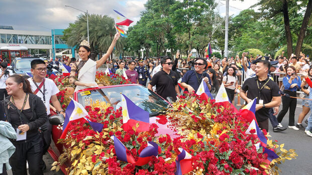 Michelle Marquez Dee received a warm welcome fit for a queen as thousands of adoring fans trooped to her homecoming parade held weeks after the 2023 Miss Universe pageant.