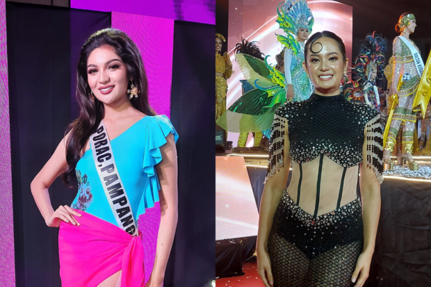 (From left) Miss Intercontinental 2014 second runner-up Kris Tiffany Janson, Miss Tourism International 2019 Cyrille Payumo. Images: ARMIN P. ADINA/Inquirer.net