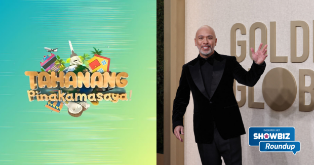 Showbiz Roundup: ‘Tahanang Pinakamasaya’ on GMA, Jo Koy’s Golden Globes stintTahanang Pinakamasaya's logo and Jo Koy. Image: GMA, Reuters
