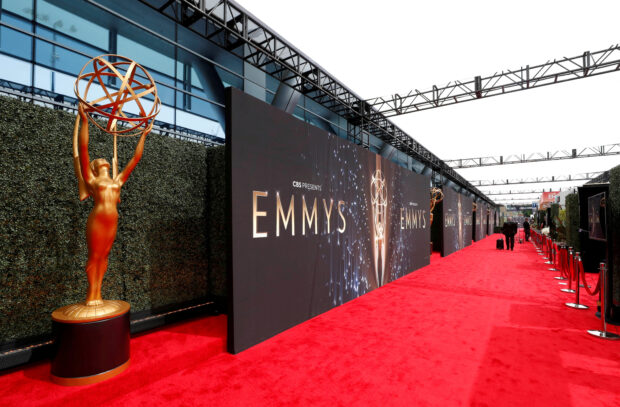 Delayed Emmys to spotlight best of television in 'Succession' sendoffFILE PHOTO: A general view shows the red carpet ahead of the 73rd Primetime Emmy Awards in Los Angeles, U.S., September 19, 2021. REUTERS/Mario Anzuoni