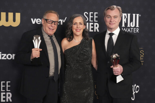 Christopher Nolan on 'Oppenheimer' Oscar success: 'Sometimes you catch a wave'Charles Roven, from left, Emma Thomas, and Christopher Nolan pose in the press room the award for best picture for "Oppenheimer" during the 29th Critics Choice Awards on Sunday, Jan. 14, 2024, at the Barker Hangar in Santa Monica, Calif. (Photo by Jordan Strauss/Invision/AP)