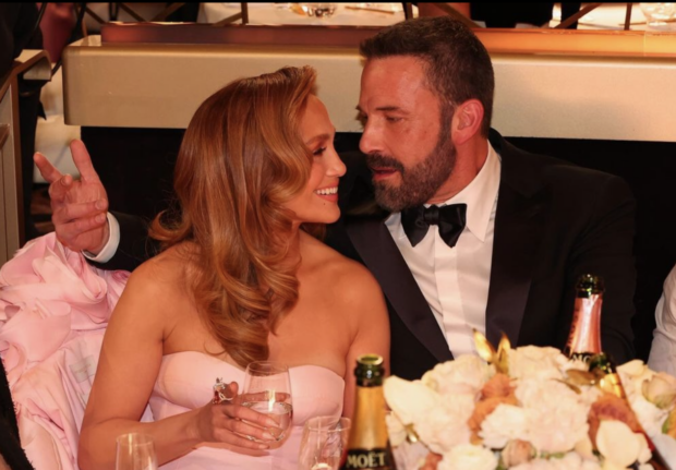 Jennifer Lopez and Ben Affleck at the Golden Globes 2024. Instagram / @goldenglobes