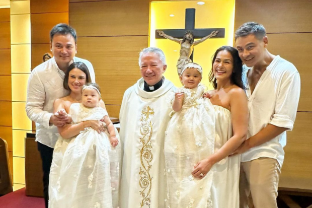 LOOK: Iza Calzado, Bianca King hold double baptismal ceremony(From left) Ralph Wintle, Bianca King, Iza Calzado, Ben Wintle. Image: Instagram/@iamnoelferrer