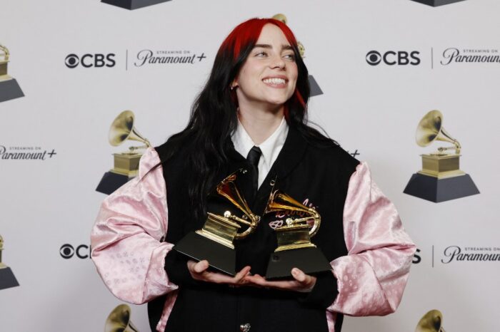 Billie Eilish, winner of the Song of the Year and Best Song Written Visual Media award for "What Was I Made For?", poses in the press room during the 66th Grammy Awards at Crypto.com Arena on Feb. 04, 2024 in Los Angeles, California. Image: Frazer Harrison/Getty Images/AFP