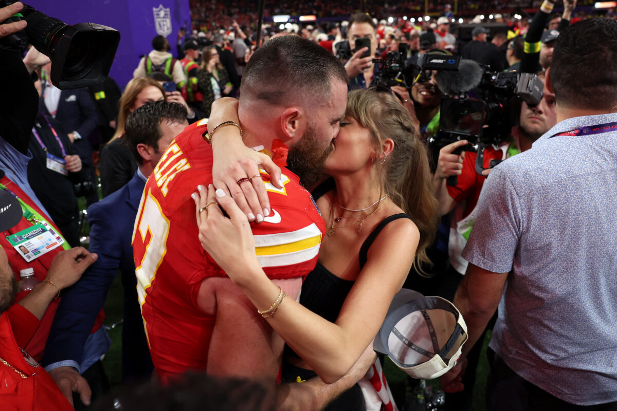 Travis Kelce wins home run-hitting contest as GF Taylor Swift tours in Europe