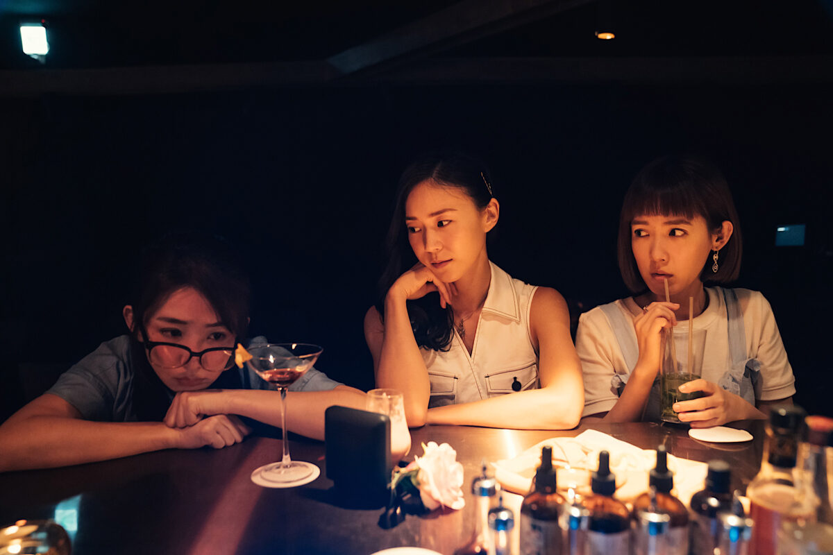 Kuo (left) with Aviis Zhong and Ke-Fang Sun in "The Accidental Influencer"