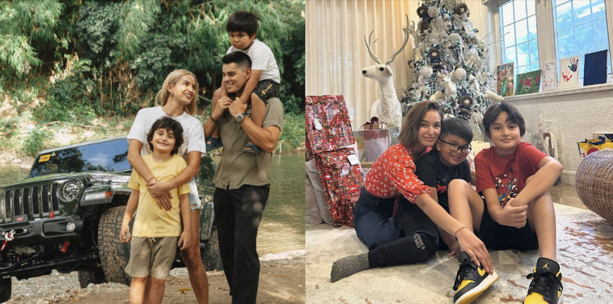 Sarah Lahbati and Richard Gutierrez with their sons | Images: Instagram/@sarahlahbati