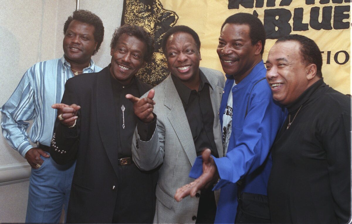 The Spinners (from left) John Edwards, Bobby Smith, Henry Fambrough, Pervis Jackson and Billy Henderson