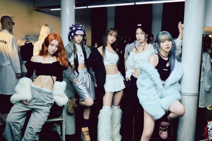 (From left) Yunjin, Eunchae, Chaewon, Kazuha, and Sakura of K-pop girl group LE SSERAFIM made their return to the music scene with their third mini-album "Easy." Image: X/@SOURCEMUSIC