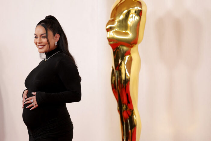 Vanessa Hudgens confirms pregnancy on Oscars 2024 red carpetVanessa Hudgens on the Oscars 2024 red carpet. Image: Mike Coppola/Getty Images North America/Getty Images via AFP
