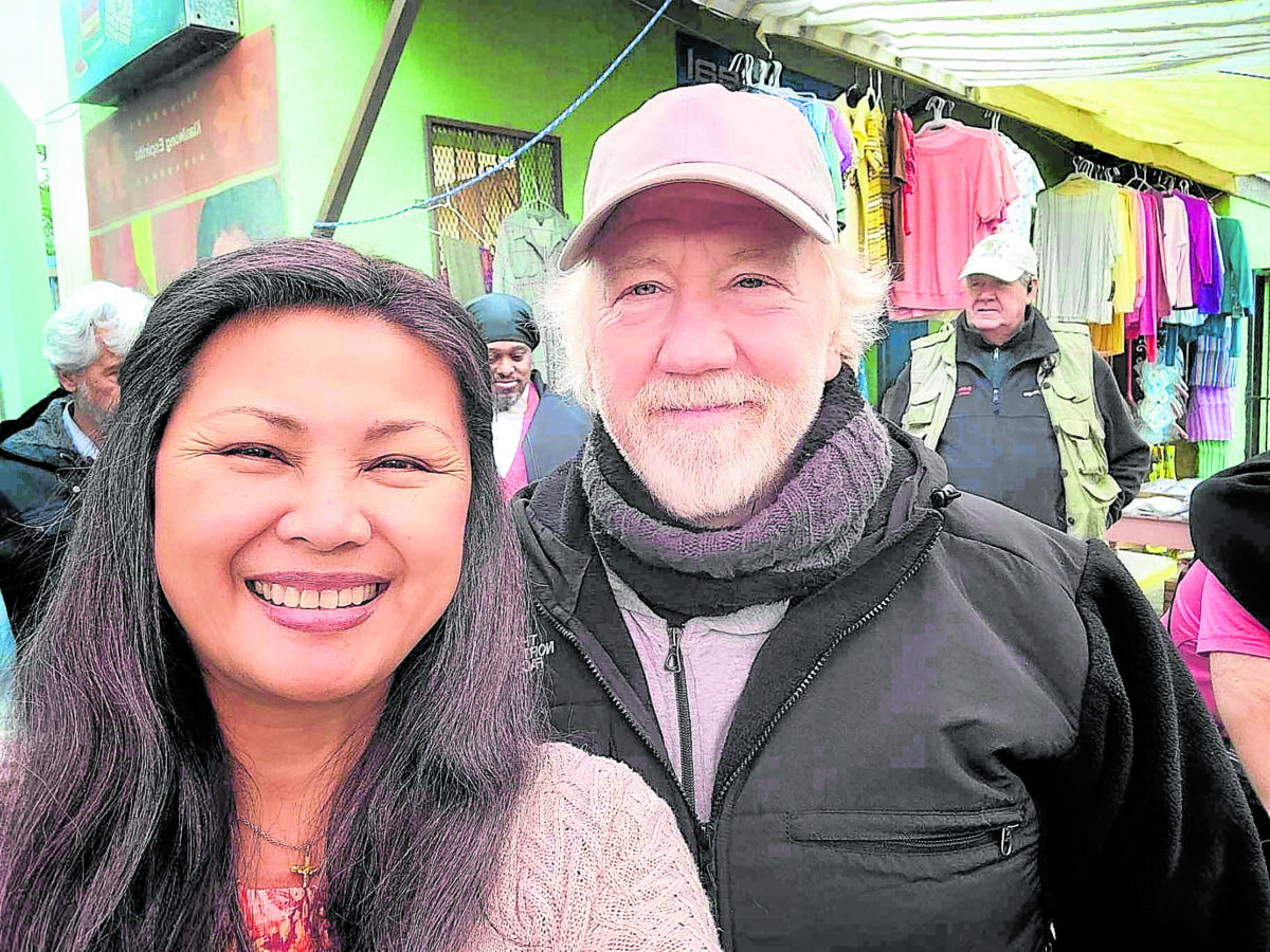 Princess Punzalan (left) with Timothy Busfield 