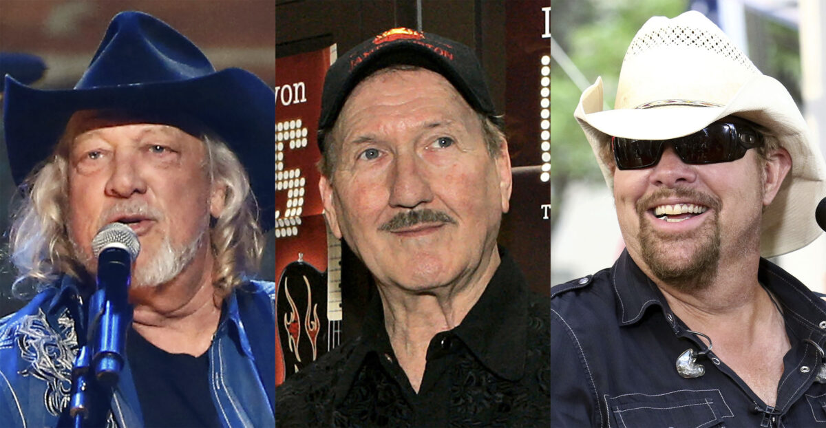 (From left) John Anderson, James Burton and Toby Keith 