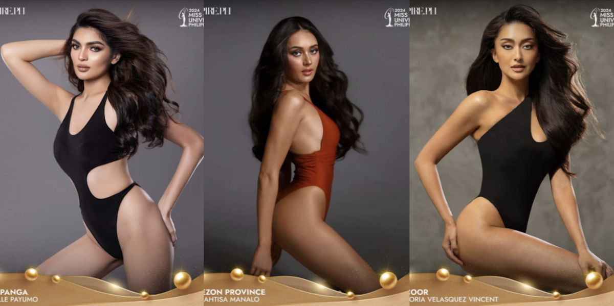 (from left to right) Cyrille Payumo, Pampanga; Ahtisa Manalo, Quezon Province; Victoria Velasquez Vincent, Bacoor | Images: Facebook/Miss Universe Philippines