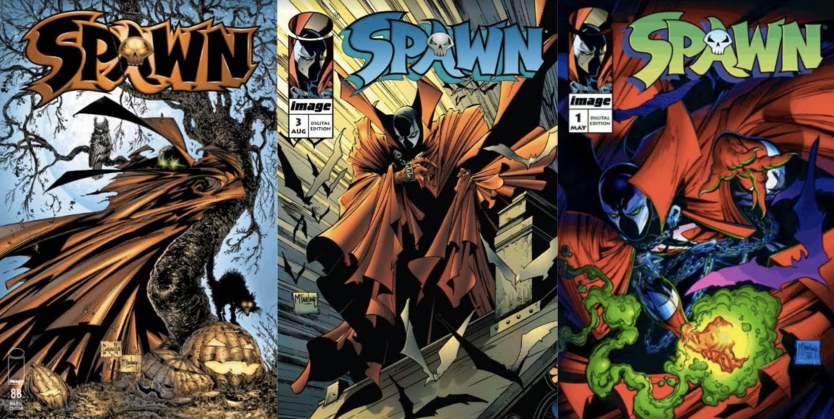 Spawn. Collage of classic covers. Image and artwork by Todd McFarlane and Image Comics