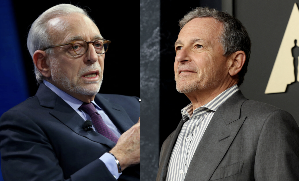 Nelson Peltz's remarks about Disney movie casting criticized | FILE PHOTOS: Nelson Peltz founding partner of Trian Fund Management LP, (left) and Bob Iger, The Walt Disney Company CEO (right). Images from REUTERS
