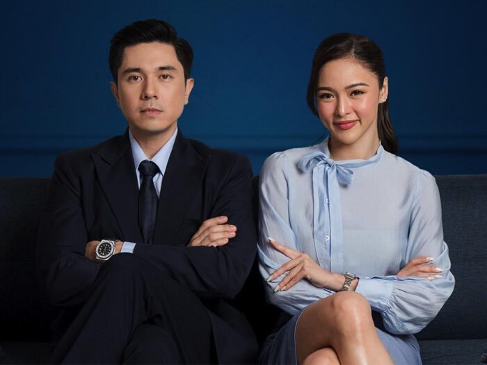 (From left) Paulo Avelino and Kim Chiu in a poster for "What's Wrong With Secretary Kim." Image: Courtesy of Viu Philippines