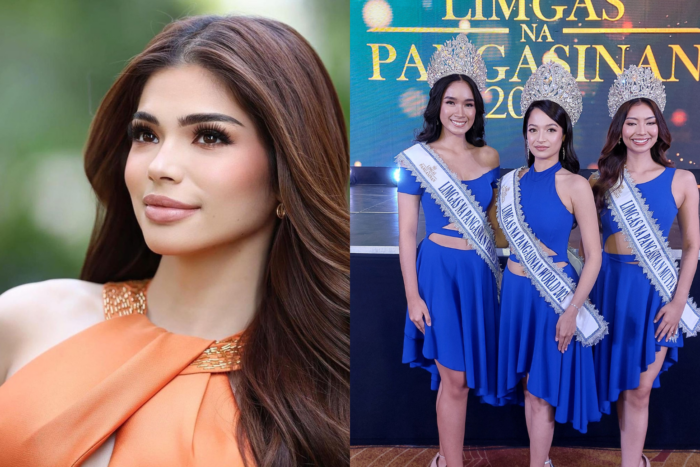 (From left) Gwendolyne Fourniol, Rona Lalaine Lopez, Nikhisah Buenafe Cheveh, and Stacey De Ocampo. Image: Instagram/@missworld, Armin P. Adina/INQUIRER.net
