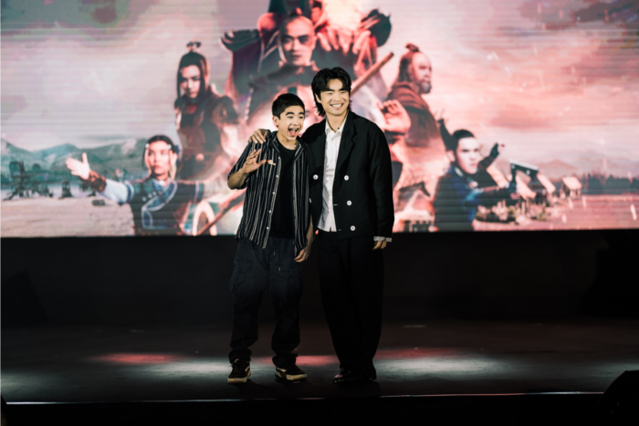 Dallas Liu (right) with Gordon Cormier (left) at a press conference for "Avatar: The Last Airbender" live-action series. Image: Courtesy of Netflix US