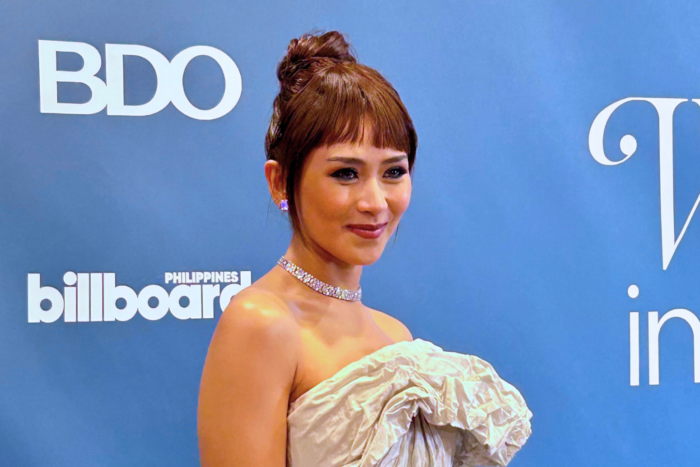Sarah Geronimo on the blue carpet of Billboard Philippines Women in Music awards. Image: Hannah Mallorca/INQUIRER.net