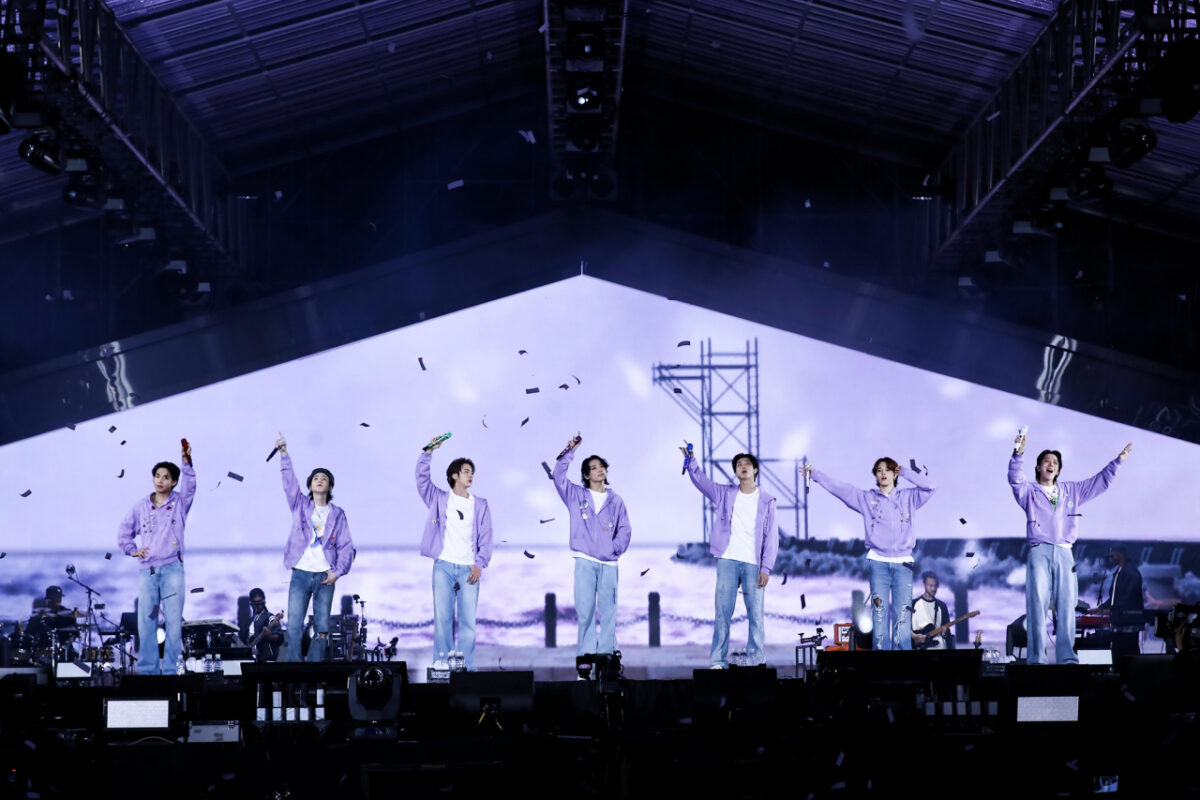 Lasting K-pop idols pivotal to sustainable Hallyu  |   K-pop band BTS performs at its “Yet To Come” concert held in Busan in October 2022. Image: BigHit Music via The Korea Herald