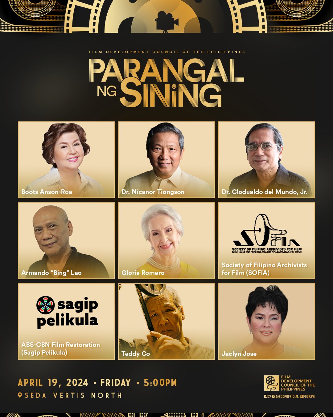 FDCP to honor Jaclyn Jose, Gloria Romero, Boots Anson-Roa in Parangal ng Sining | Image: Facebook/Film Development Council of the Philippines