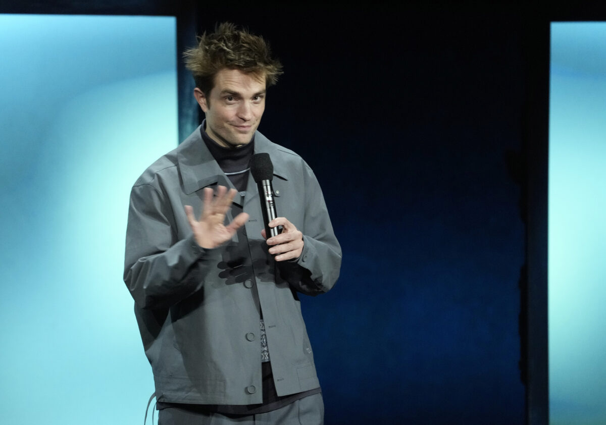 Robert Pattinson, star of the upcoming film "Mickey 17," discusses the film during the Warner Bros. Pictures presentation at CinemaCon 2024, Tuesday, April 9, 2024, in Las Vegas. Image: AP Photo/Chris Pizzello