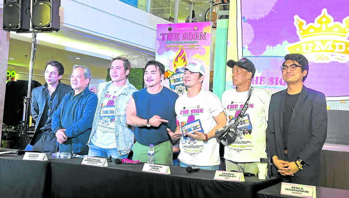 Marcellano (fourth from left) with MJ Buera of Wild Cats Philippines, Arnel Caranto as overall director, Tyrone Gabuay of AbztractDancers, Christopher Cruz of Streetboys, Marco McKinley of UMD, Seika Hashizume of Wildcat Queens, and Justin Lee of Mak Media Inc.