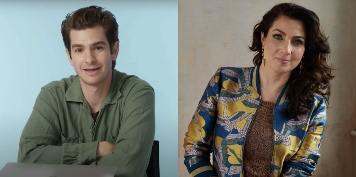 Andrew Garfield steps out with ‘new girlfriend’ astrologer Dr. Kate Tomas | Images: Screengrab from GQ Magazine, YouTube/Facebook, Dr. Kate Tomas