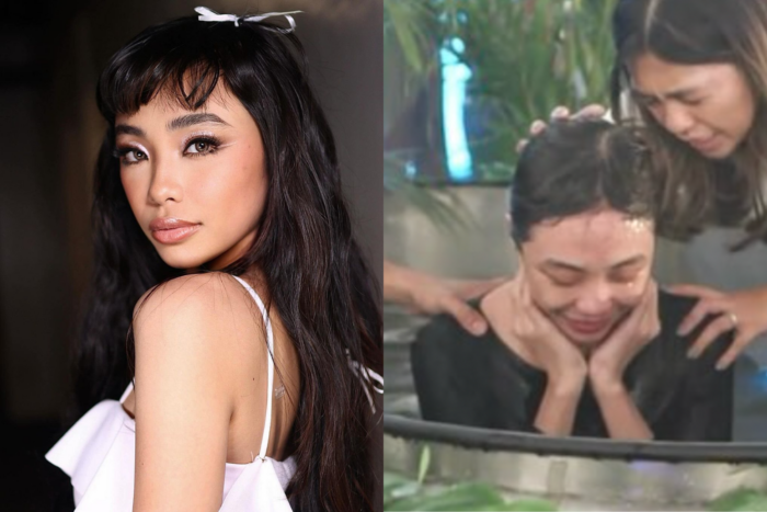 Maymay Entrata gets baptized as a Christian on Easter Sunday. Images: Instagram/@maymay
