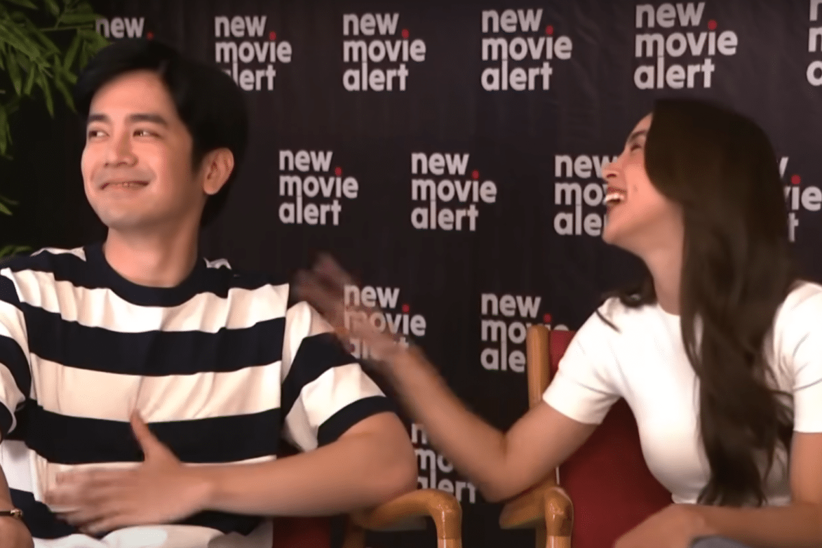 Joshua Garcia feigns hurt when Julia Barretto reveals her first onscreen kiss. Image: Screengrab from X/@TVPatrol