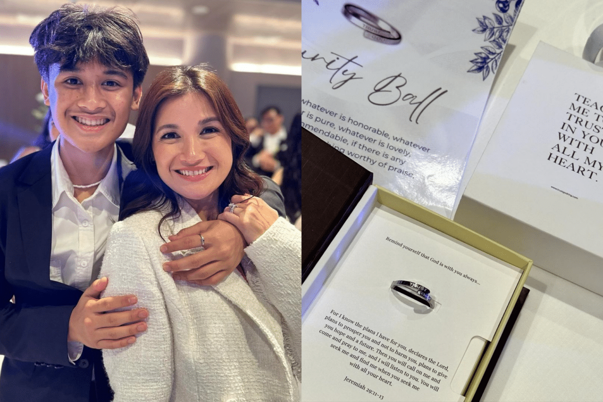 Camille Prats gifts son Nathan purity ring to save himself for marriage. Images: Instagram/@camilleprats