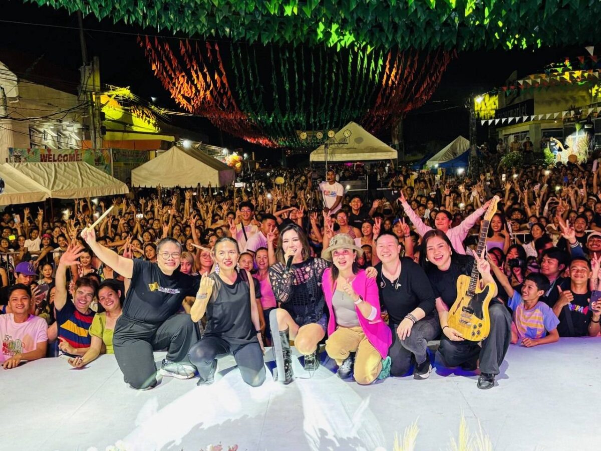 Santiago (far left) with Yeng Constantino (third Karmi Santiago fromleft) and band —CONTRIBUTED PHOTOS