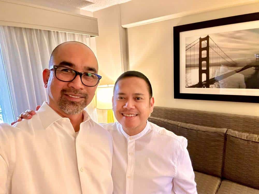 Medwin Marfil (right) with husband Mark Angeles