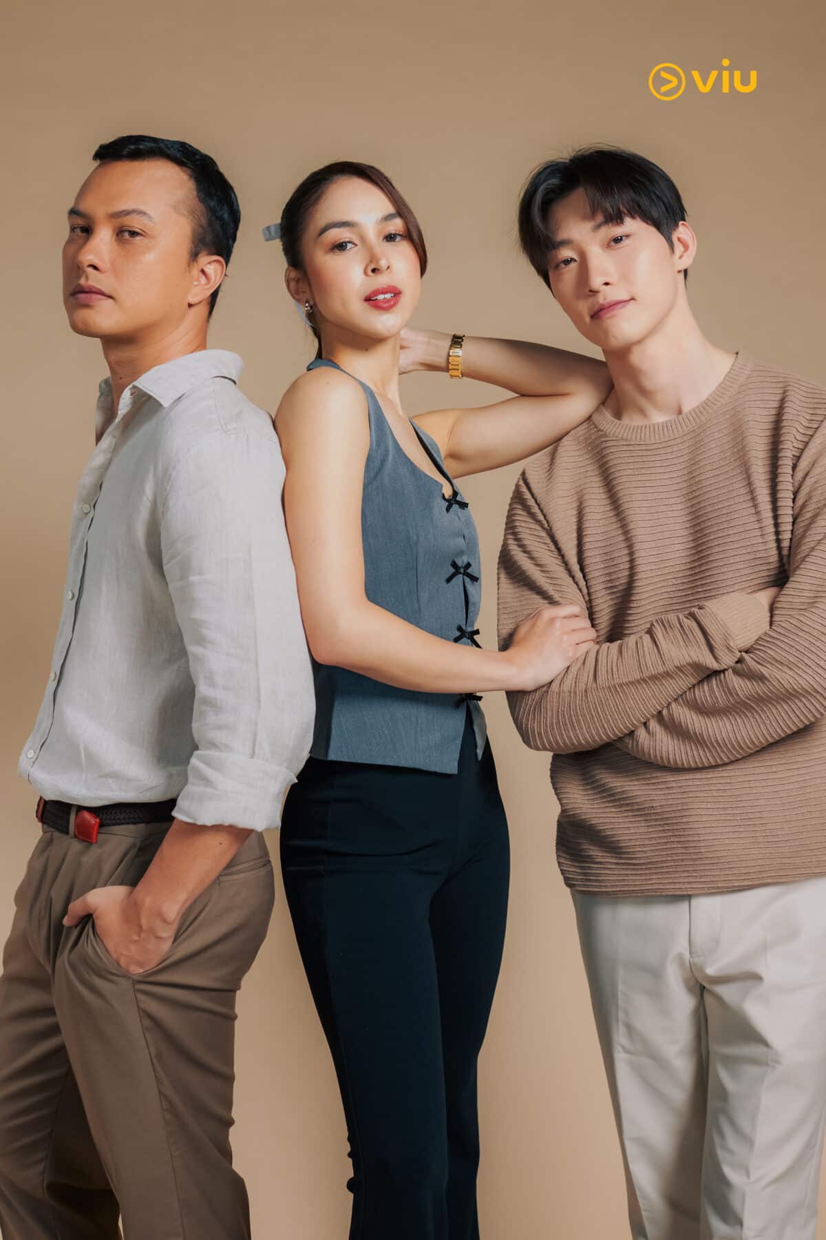 (From left) Nicholas Saputra, Julia Barretto, Lee Sang-heon. Image: Courtesy of Viu Philippines