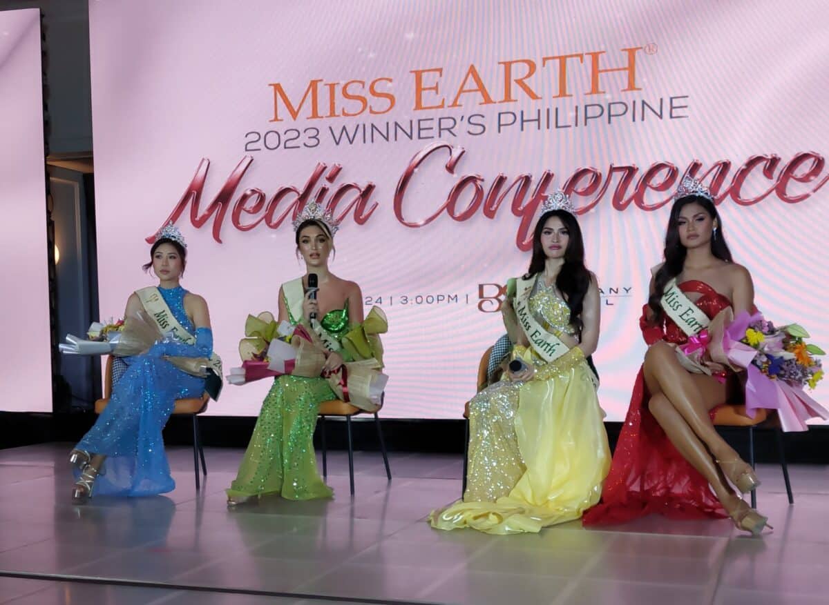 The 2023 Miss Earth queens (from left) Do Thi Lan Ahn, Drita Ziri, Yllana Marie Aduana, and Cora Bliault, are together in the Philippines./ARMIN P. ADINA