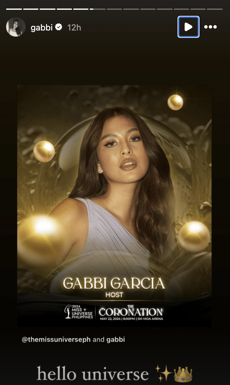 Gabbi Garcia among Miss Universe Philippines 2024 finals night hosts