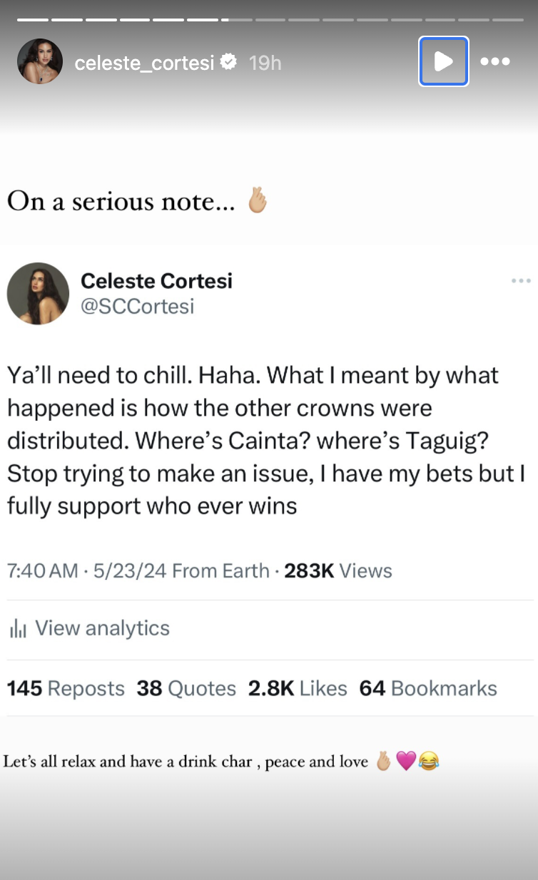 Celeste Cortesi shrugs off ‘hate’ after Miss Universe PH remark