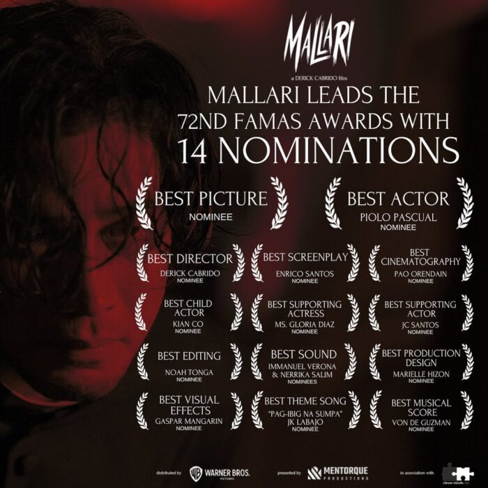 ‘Mallari’ producer says FAMAS nominations open door to showcase Filipino culture