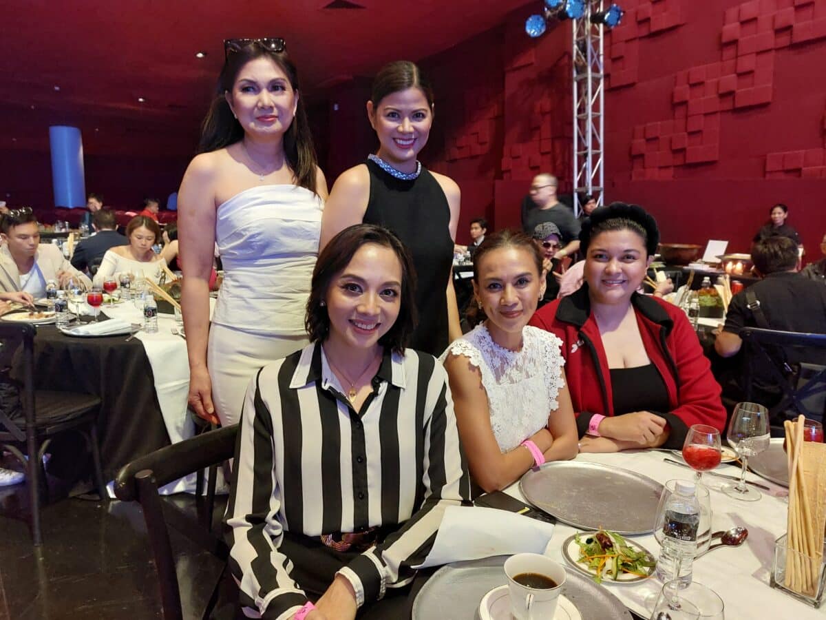 Past Bb. Pilipinas queens (standing, from left) Jeanette Fernando, Maricarl Tolosa, (seated, from left) Lisa Berroya, Tina Alcala, and Janina San Miguel/