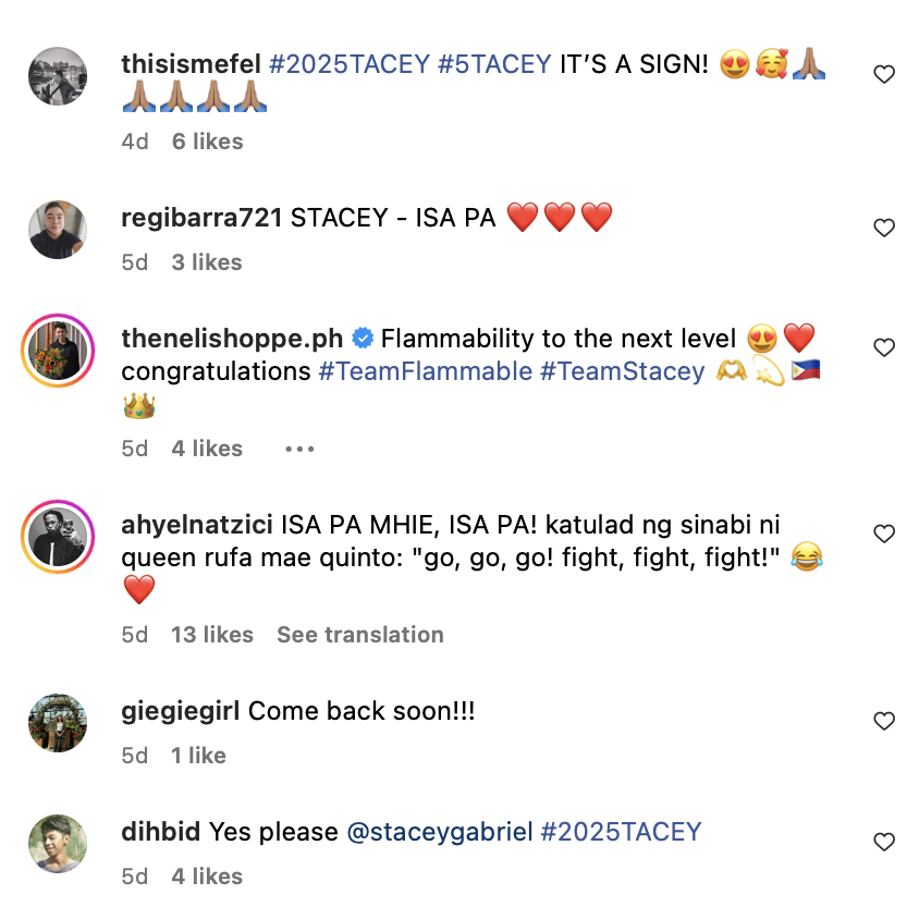 Comments on Stacey Gabriel's Instagram post