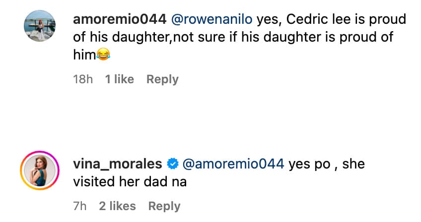 Vina Morales says daughter Ceana visited dad Cedric Lee in jail