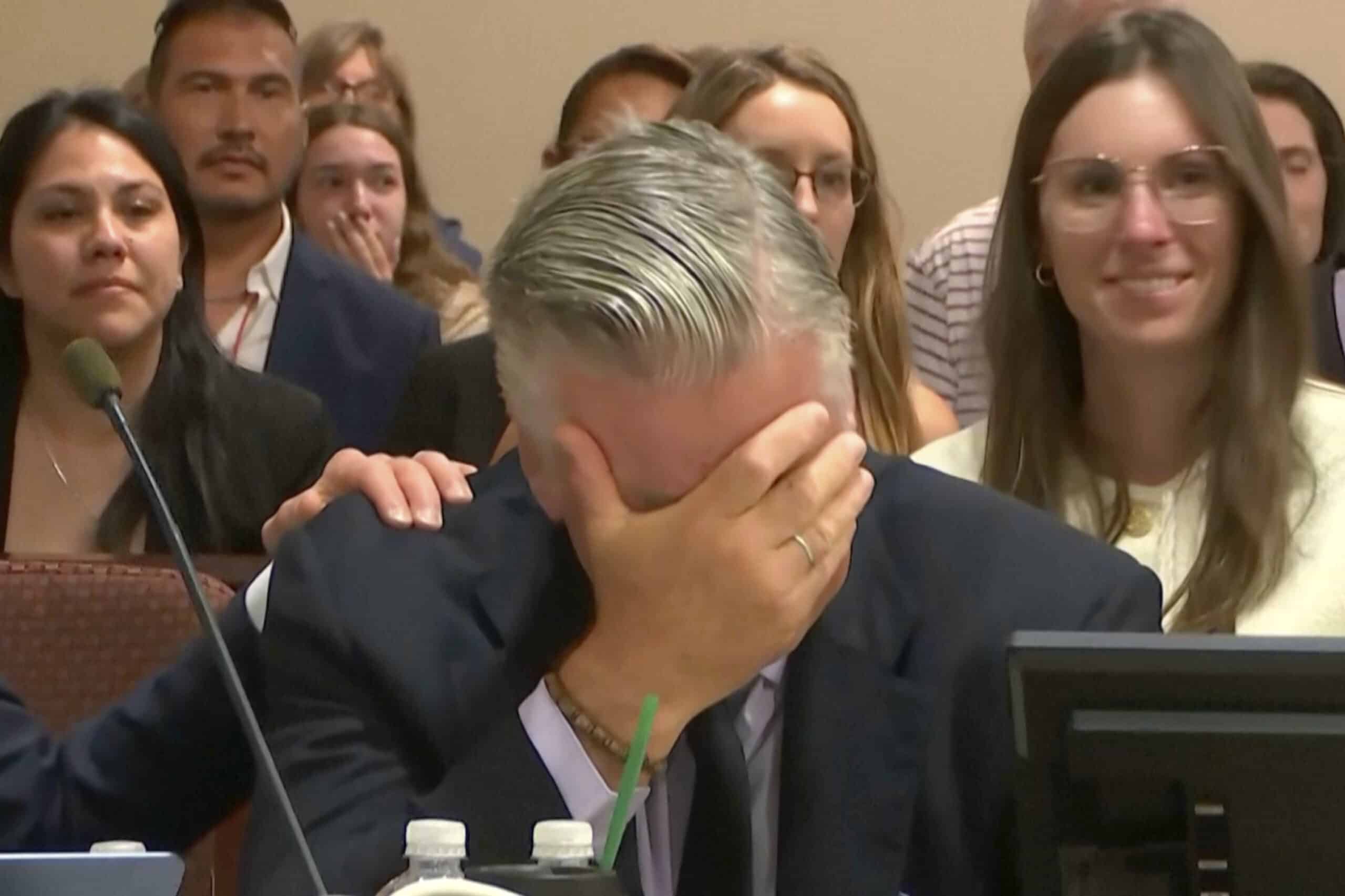 Alec Baldwin weeps as judge announces dismissal of involuntary manslaughter case vs him