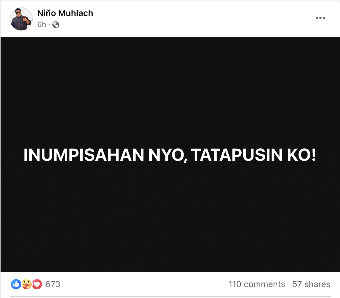 Niño Muhlach drops cryptic post: 'Inumpisahan niyo, tatapusin ko!'