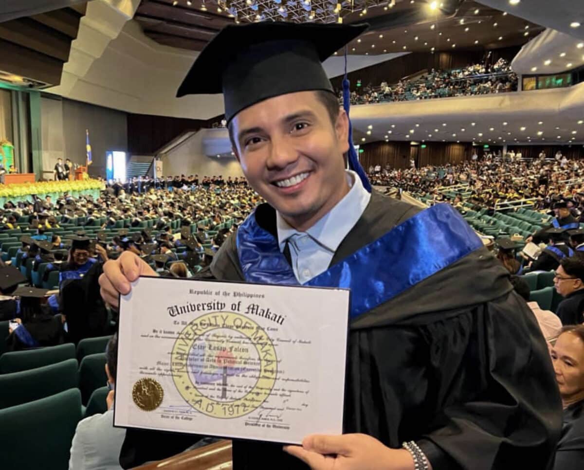 Ejay Falcon earns degree in political science