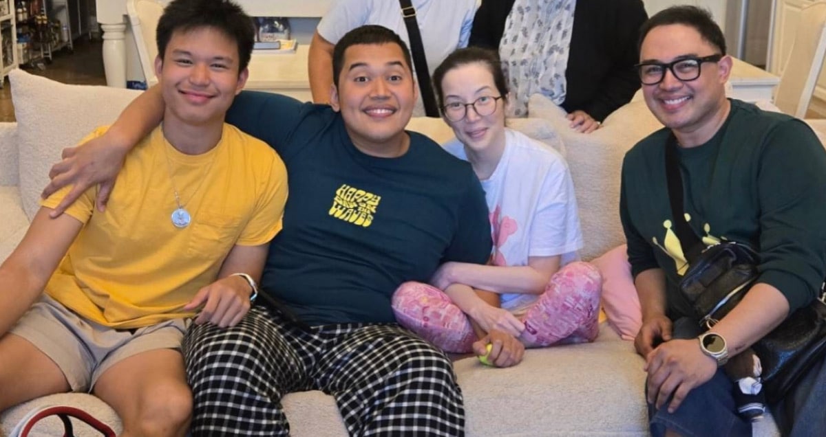 Jed Madela visits Kris Aquino, her sons in US