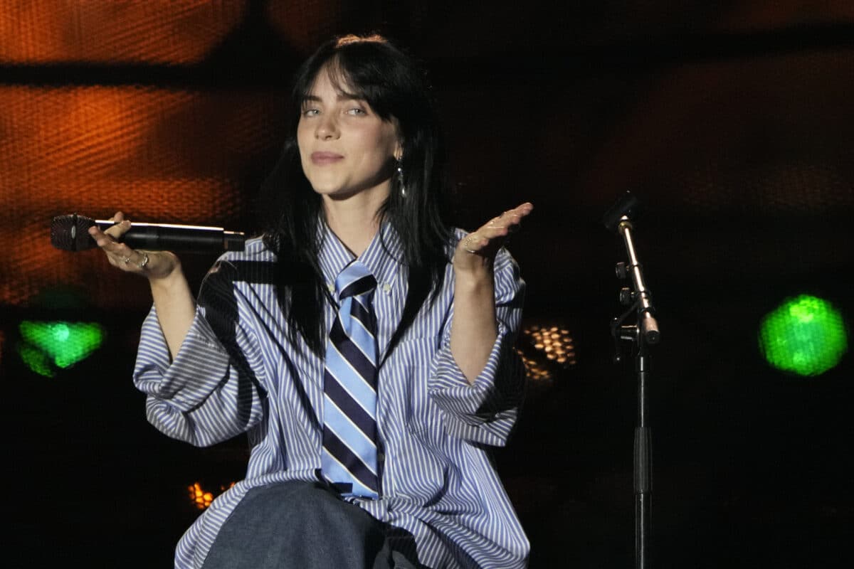 Billie Eilish performs during the Power Our Planet concert on the sideline of the Climate Finance conference in Paris, on June 22, 2023. Image: AP/Lewis Joly