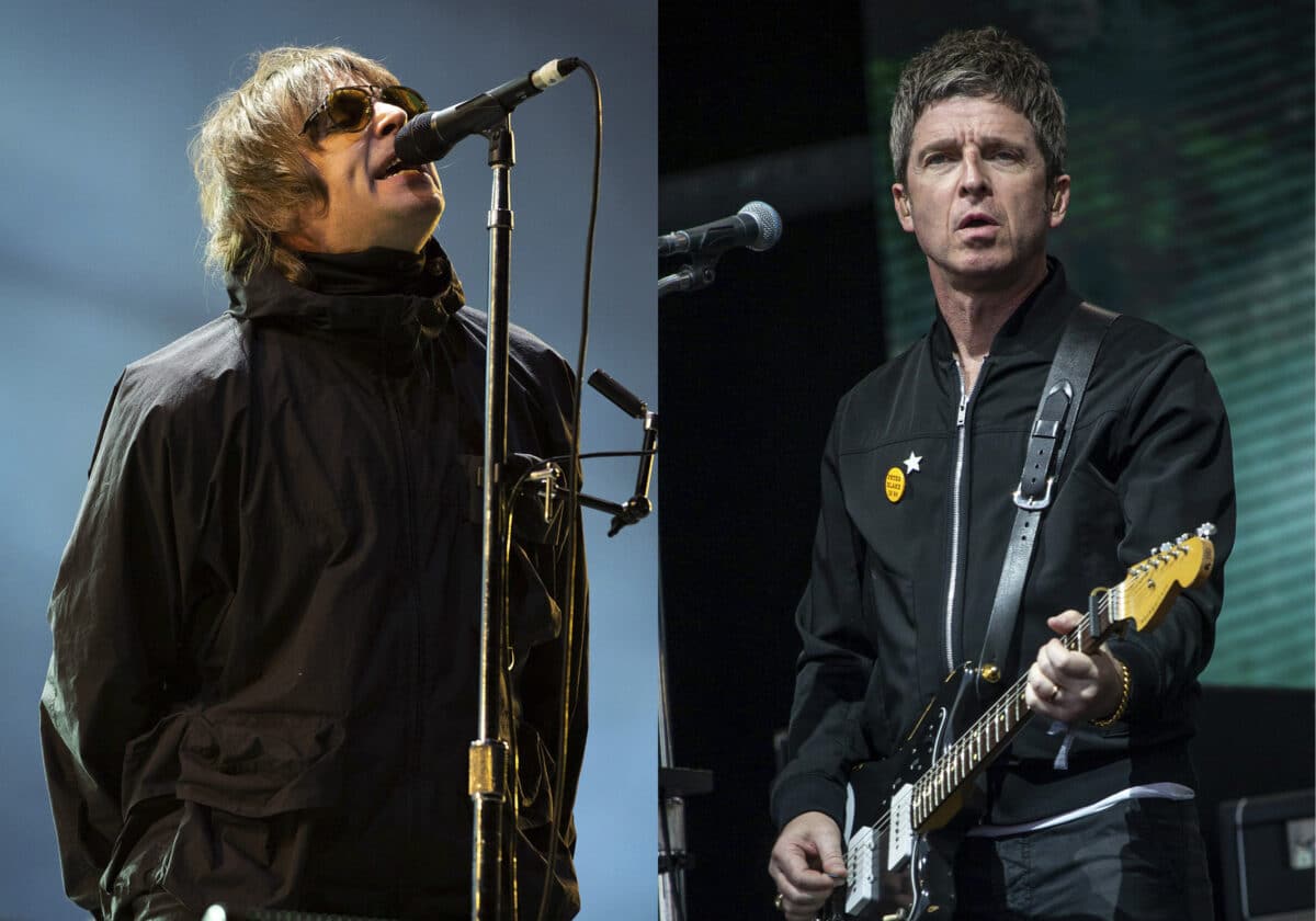 Liam Gallagher performs at the Reading Music Festival, England on Aug. 29, 2021, left, and Noel Gallagher performs at the Glastonbury Festival in Worthy Farm, Somerset, England, on June 25, 2022. Image: AP